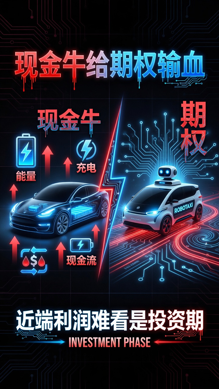 现金牛给 AI 出行与机器人期权输血